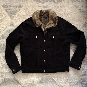 Urban Outfitters Black Jacket with Faux Fur Collar